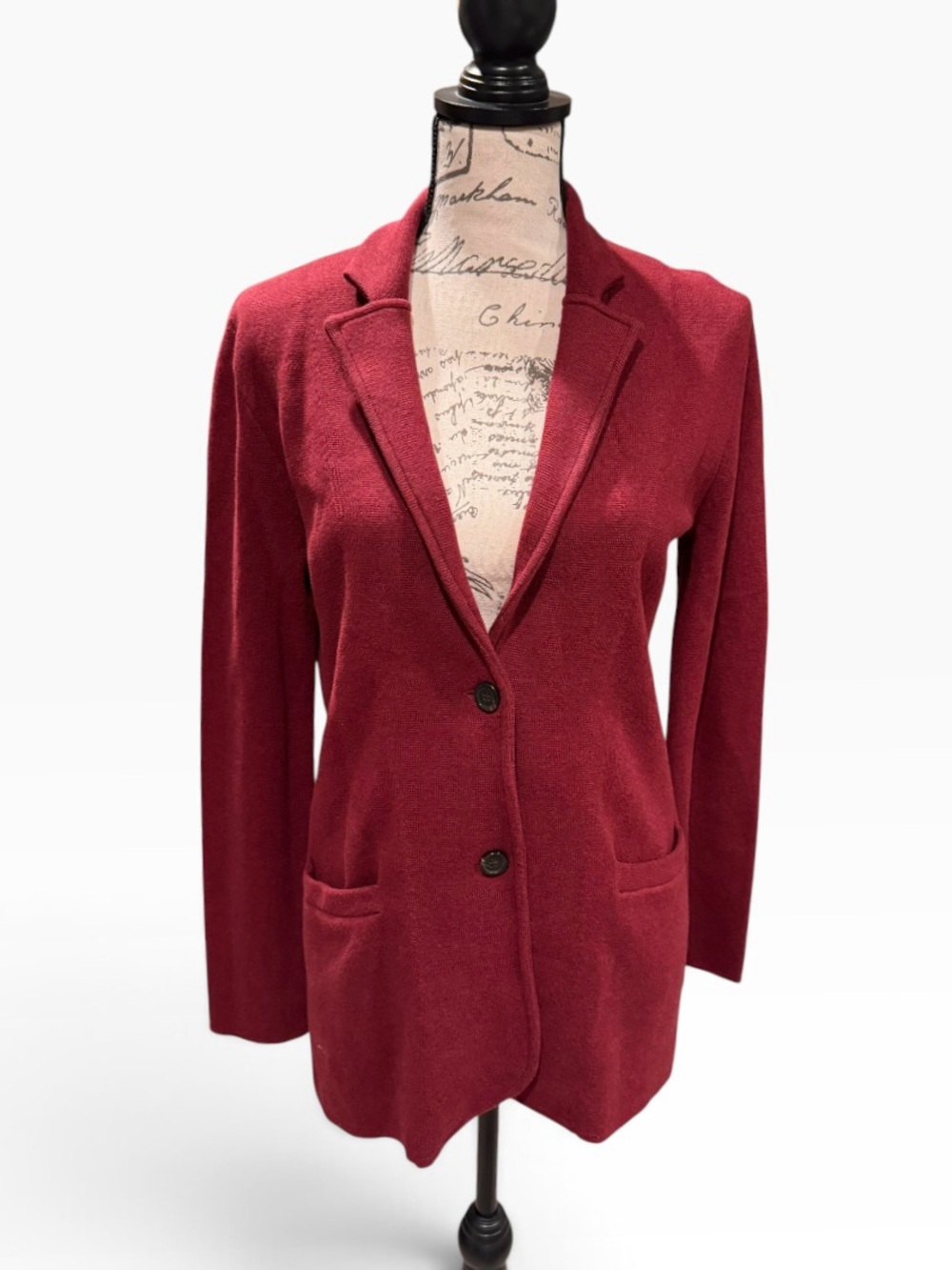 J. Crew Burgundy Two-Button Cotton Blend Blazer